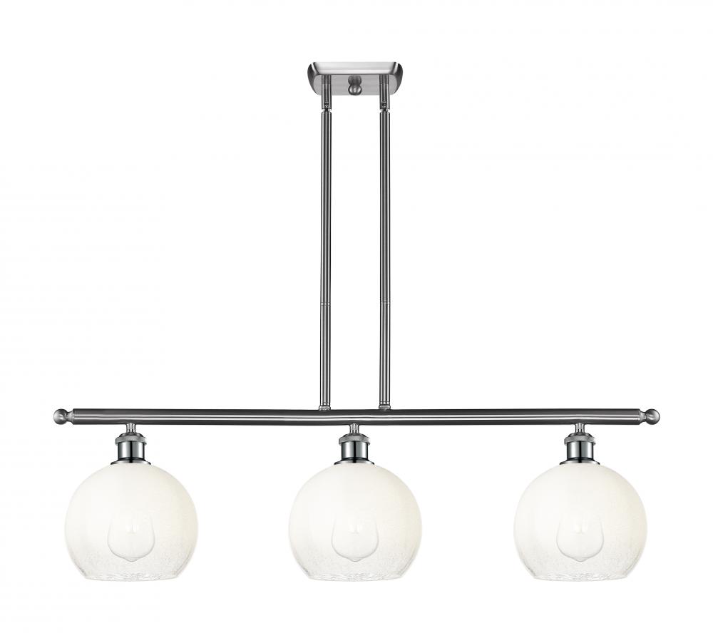 Brookhaven Globe - 3 Light - 36 inch - Brushed Satin Nickel - Stem Hung - Island Light