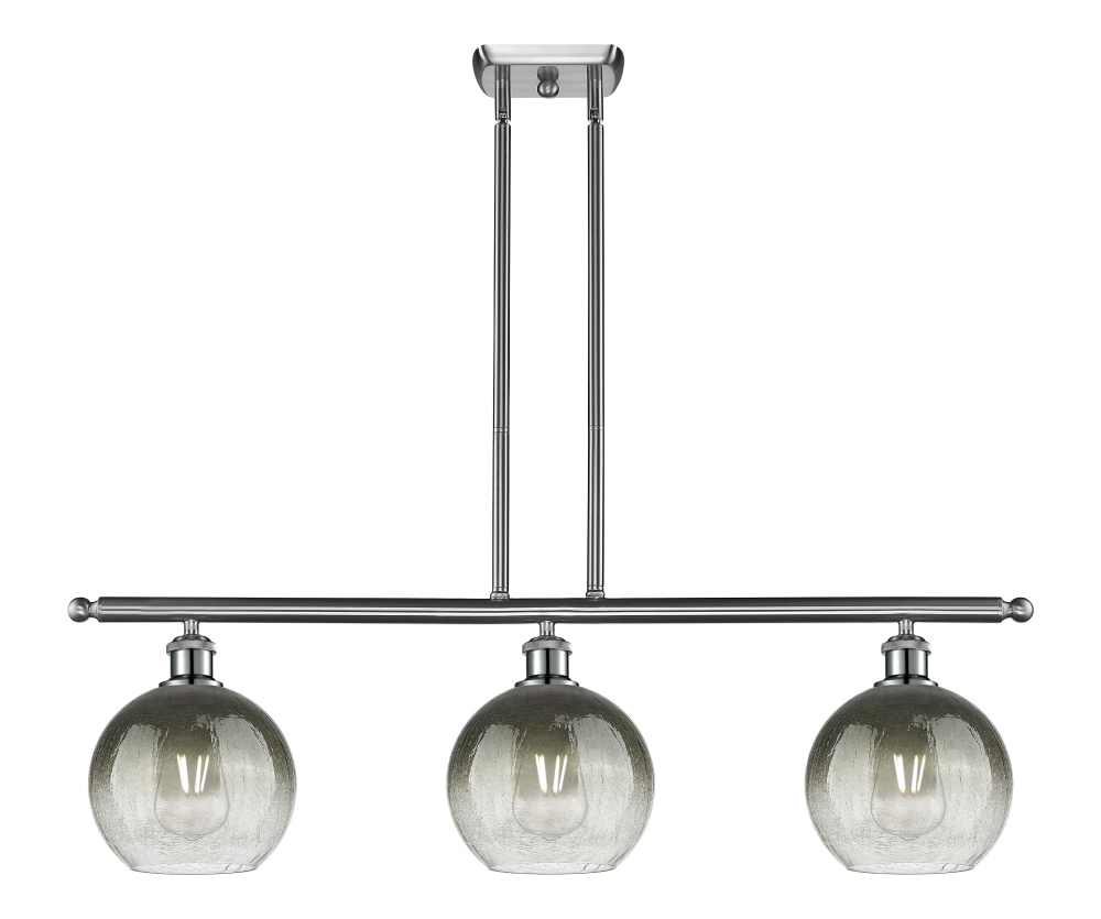 Brookhaven Globe - 3 Light - 36 inch - Brushed Satin Nickel - Stem Hung - Island Light
