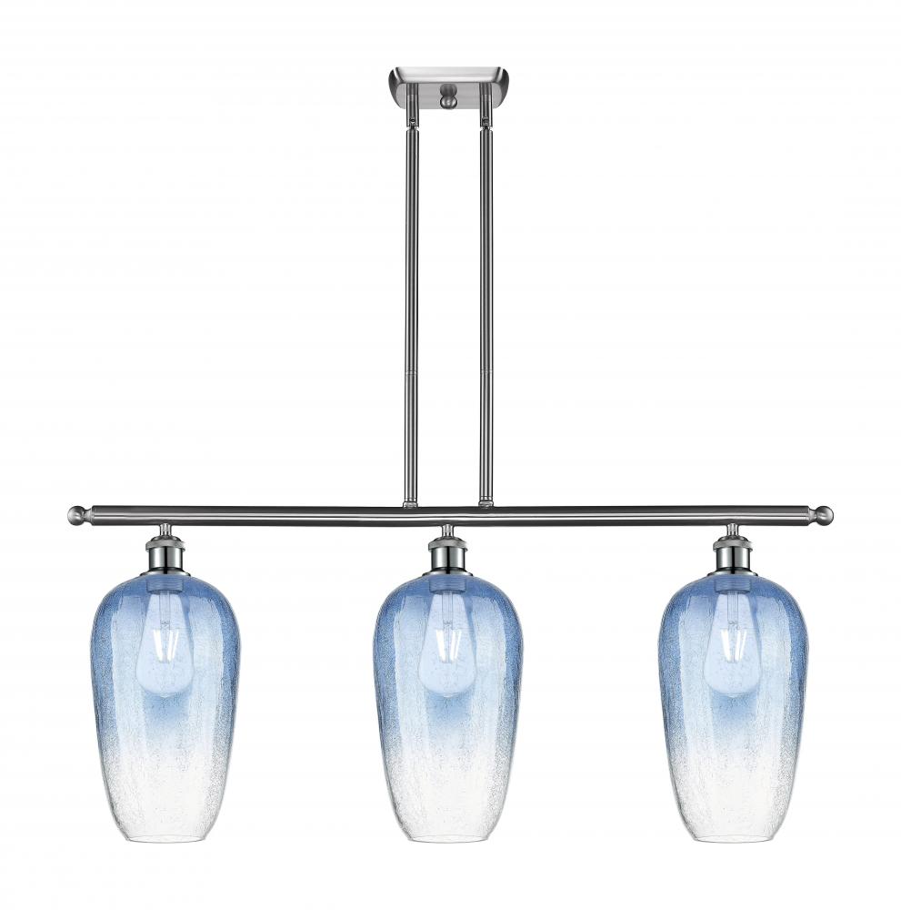 Brookhaven Flute - 3 Light - 36 inch - Brushed Satin Nickel - Stem Hung - Island Light