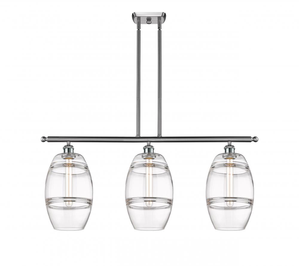 Vaz - 3 Light - 36 inch - Brushed Satin Nickel - Cord hung - Island Light