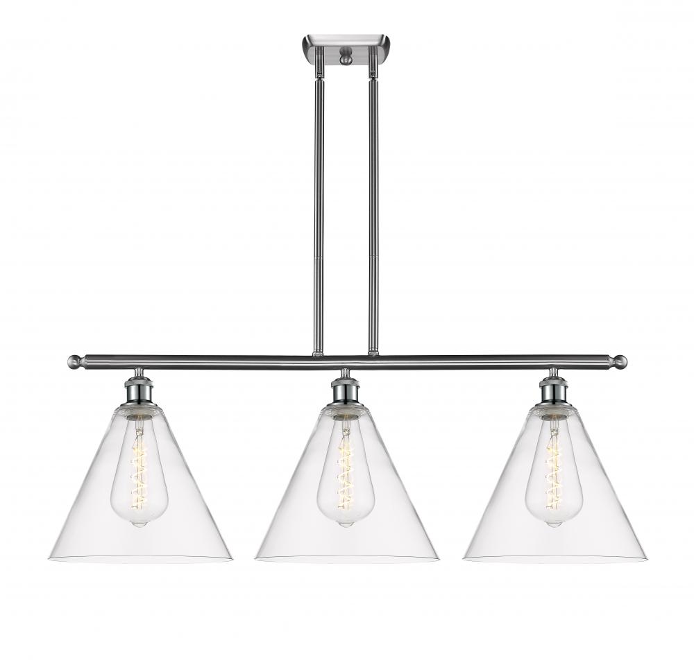 Berkshire - 3 Light - 39 inch - Brushed Satin Nickel - Stem hung - Island Light