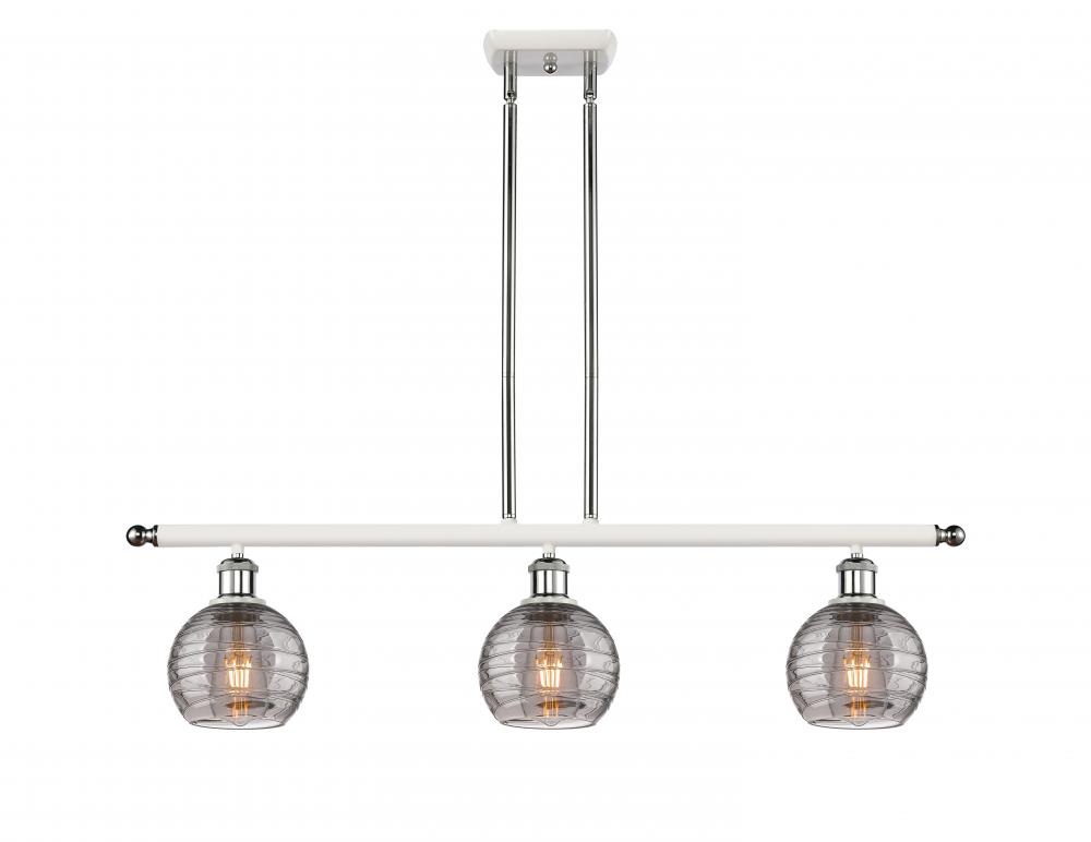 Athens Deco Swirl - 3 Light - 36 inch - White Polished Chrome - Cord hung - Island Light