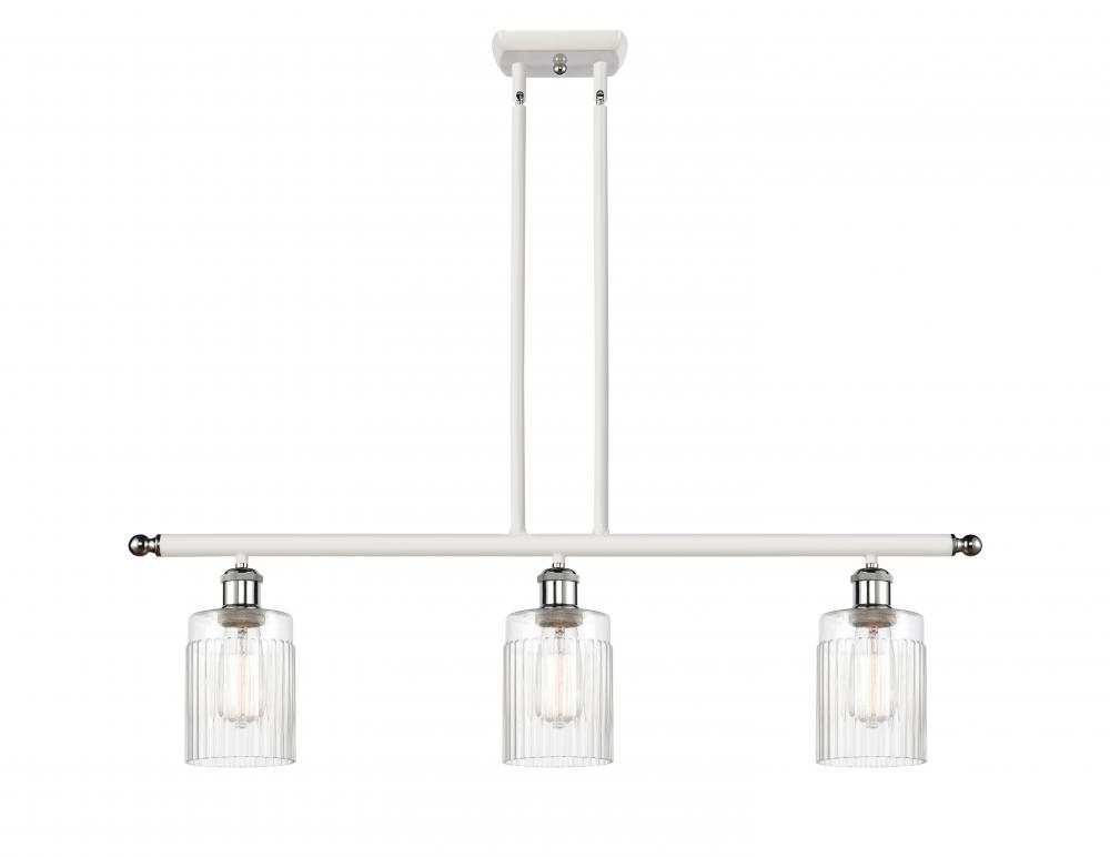 Hadley - 3 Light - 36 inch - White Polished Chrome - Stem hung - Island Light