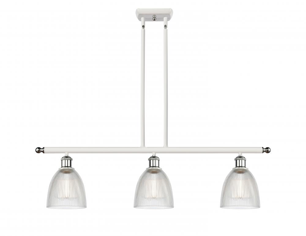 Castile - 3 Light - 36 inch - White Polished Chrome - Stem hung - Island Light