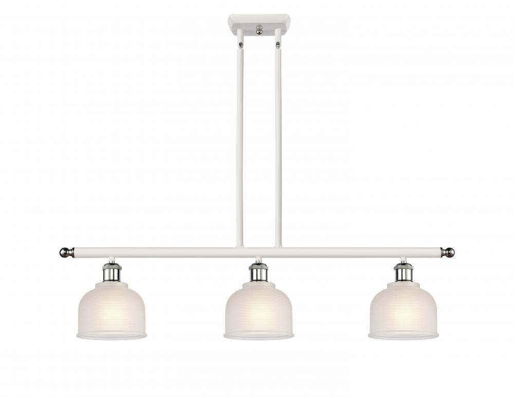 Dayton - 3 Light - 36 inch - White Polished Chrome - Cord hung - Island Light