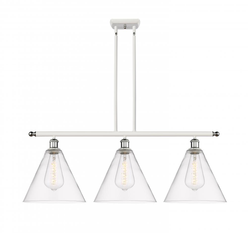 Berkshire - 3 Light - 39 inch - White Polished Chrome - Stem hung - Island Light