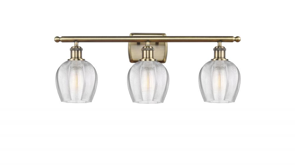 Norfolk - 3 Light - 26 inch - Antique Brass - Bath Vanity Light