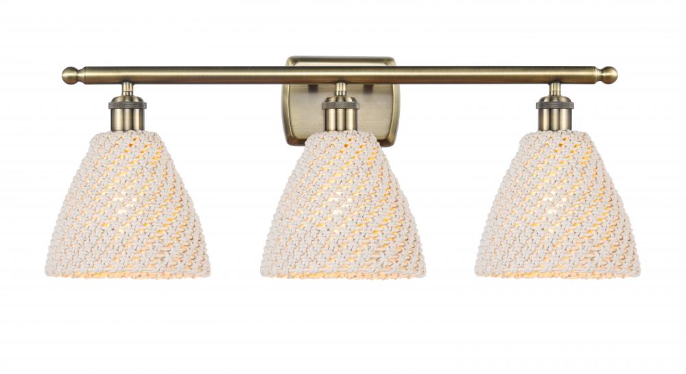 Bristol Natural - 3 Light - 28 inch - Antique Brass - Bath Vanity Light