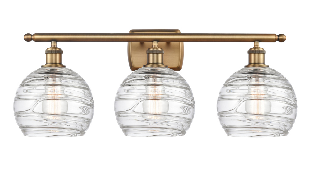 Athens Deco Swirl - 3 Light - 28 inch - Brushed Brass - Bath Vanity Light