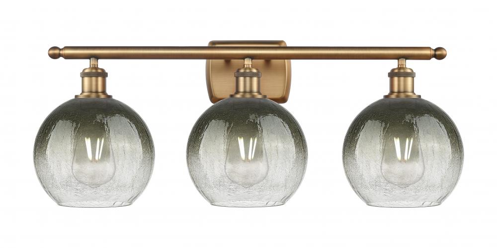 Brookhaven Globe - 3 Light - 28 inch - Brushed Brass - Bath Vanity Light
