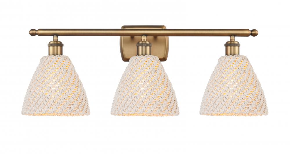 Bristol Natural - 3 Light - 28 inch - Brushed Brass - Bath Vanity Light
