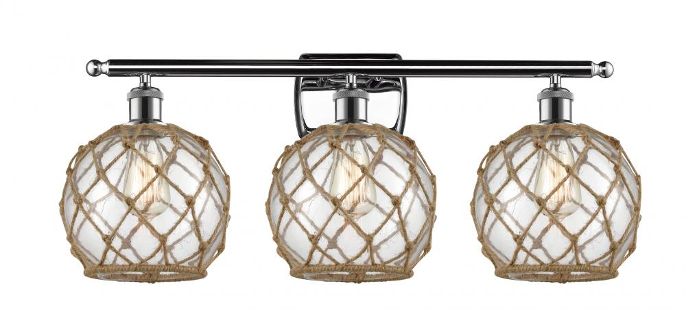 Farmhouse Rope - 3 Light - 28 inch - Polished Chrome - Bath Vanity Light