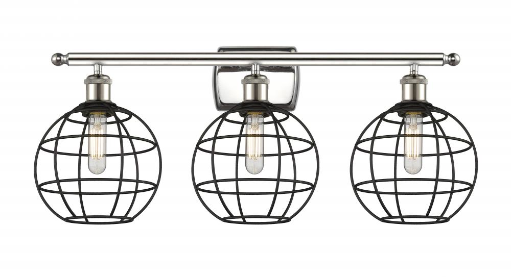 Lake Placid - 3 Light - 28 inch - Polished Nickel - Bath Vanity Light