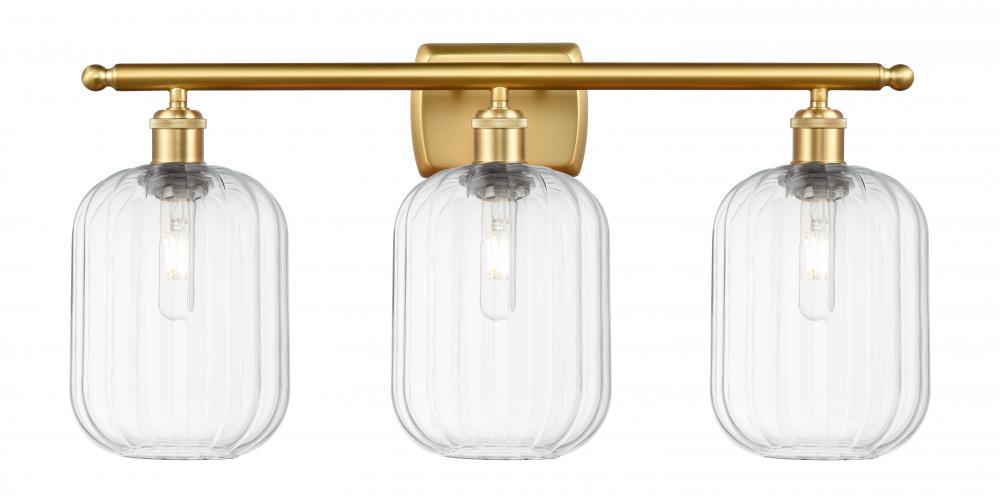 Preston Cylinder - 3 Light - 27 inch - Satin Gold - Bath Vanity Light
