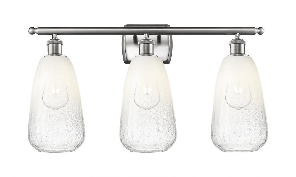 Brookhaven Almond - 3 Light - 26 inch - Brushed Satin Nickel - Bath Vanity Light