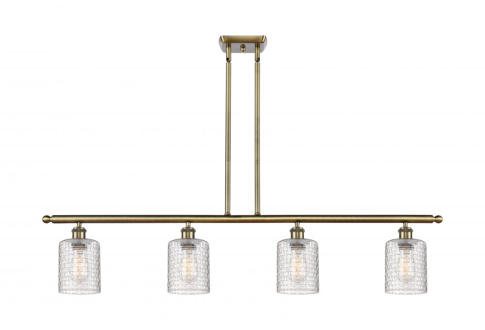 Cobbleskill - 4 Light - 48 inch - Antique Brass - Stem hung - Island Light