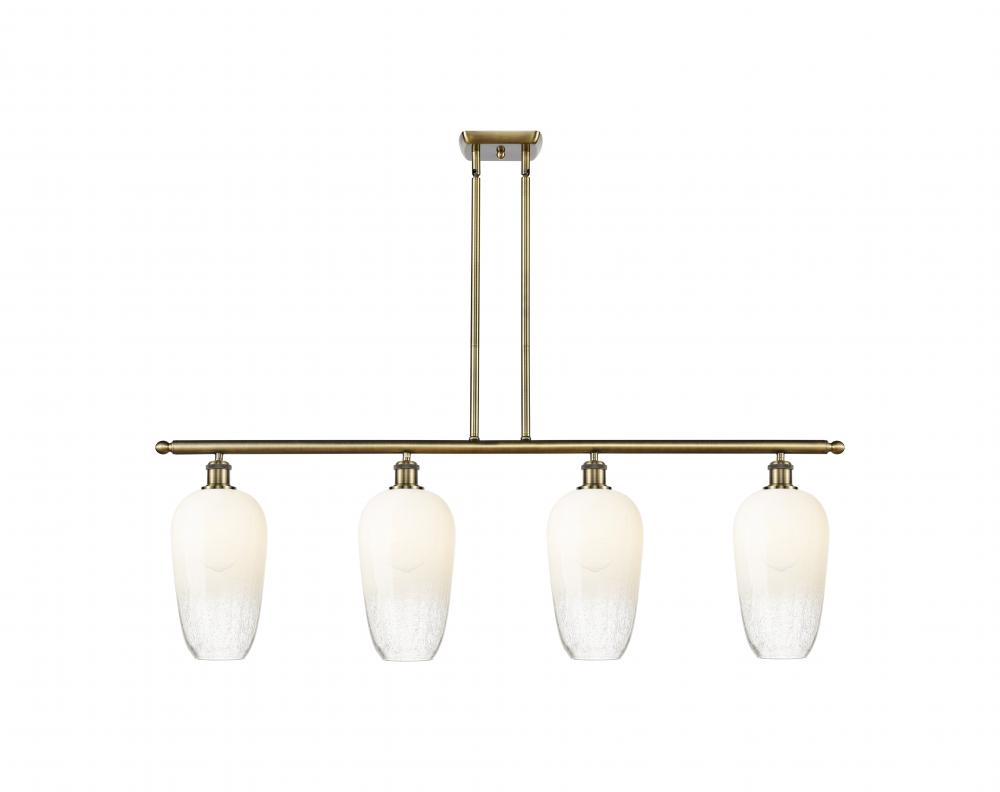 Brookhaven Flute - 4 Light - 48 inch - Antique Brass - Stem Hung - Island Light