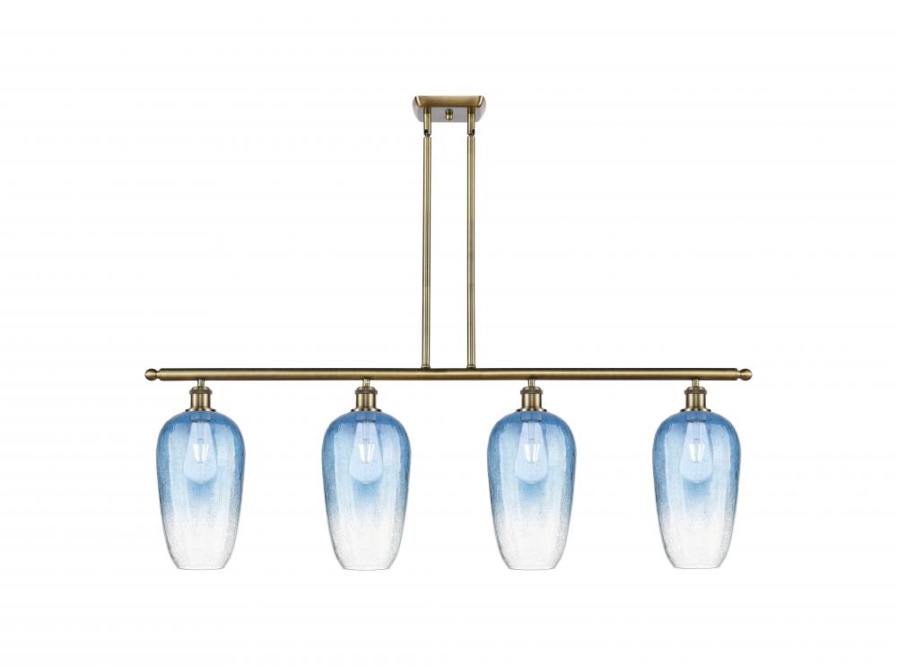 Brookhaven Flute - 4 Light - 48 inch - Antique Brass - Stem Hung - Island Light