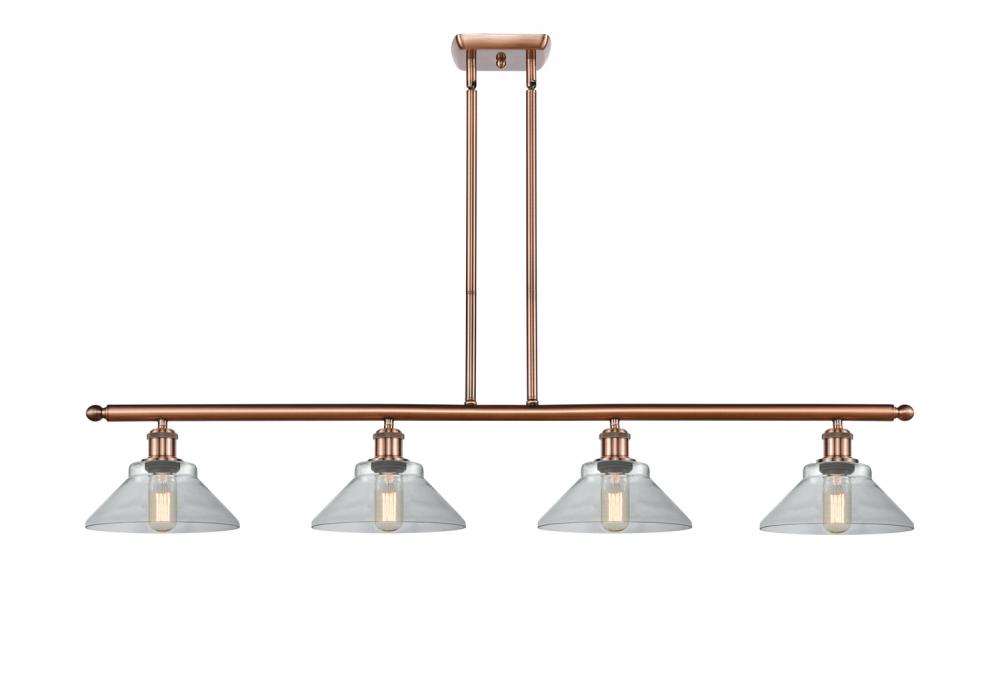 Orwell - 4 Light - 48 inch - Antique Copper - Stem hung - Island Light