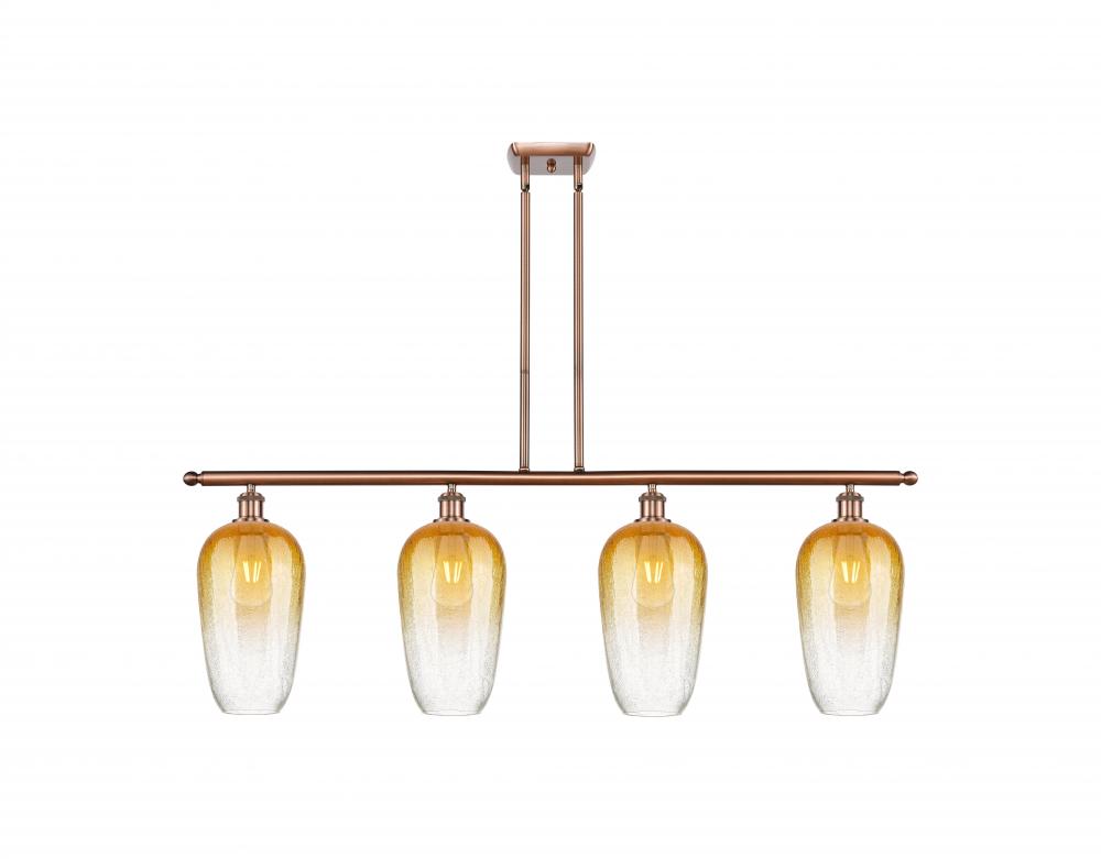 Brookhaven Flute - 4 Light - 48 inch - Antique Copper - Stem Hung - Island Light