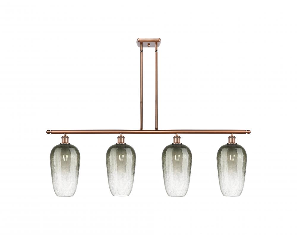 Brookhaven Flute - 4 Light - 48 inch - Antique Copper - Stem Hung - Island Light