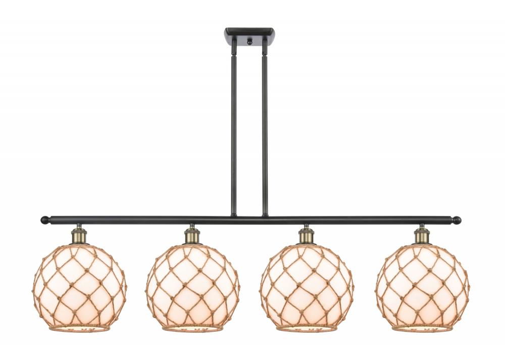 Farmhouse Rope - 4 Light - 48 inch - Black Antique Brass - Stem hung - Island Light