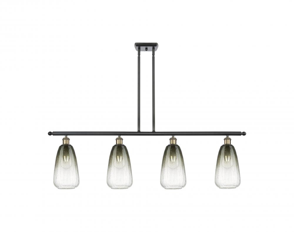 Brookhaven Almond - 4 Light - 48 inch - Black Antique Brass - Stem Hung - Island Light