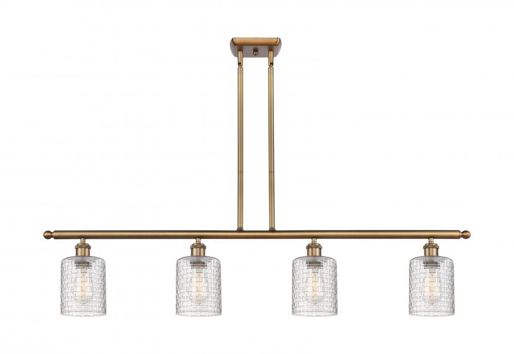 Cobbleskill - 4 Light - 48 inch - Brushed Brass - Stem hung - Island Light