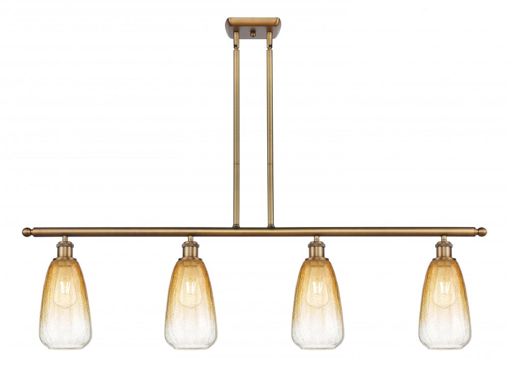 Brookhaven Almond - 4 Light - 48 inch - Brushed Brass - Stem Hung - Island Light