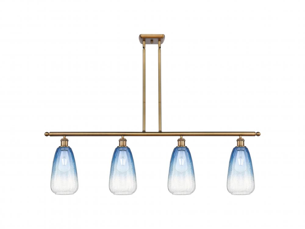 Brookhaven Almond - 4 Light - 48 inch - Brushed Brass - Stem Hung - Island Light