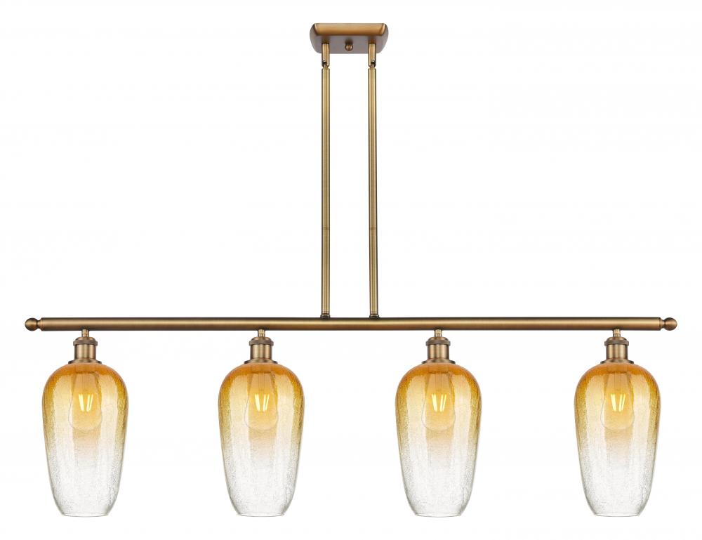 Brookhaven Flute - 4 Light - 48 inch - Brushed Brass - Stem Hung - Island Light