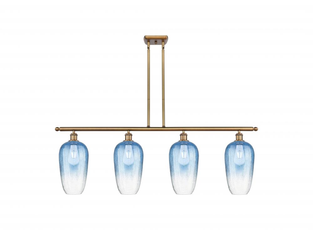 Brookhaven Flute - 4 Light - 48 inch - Brushed Brass - Stem Hung - Island Light