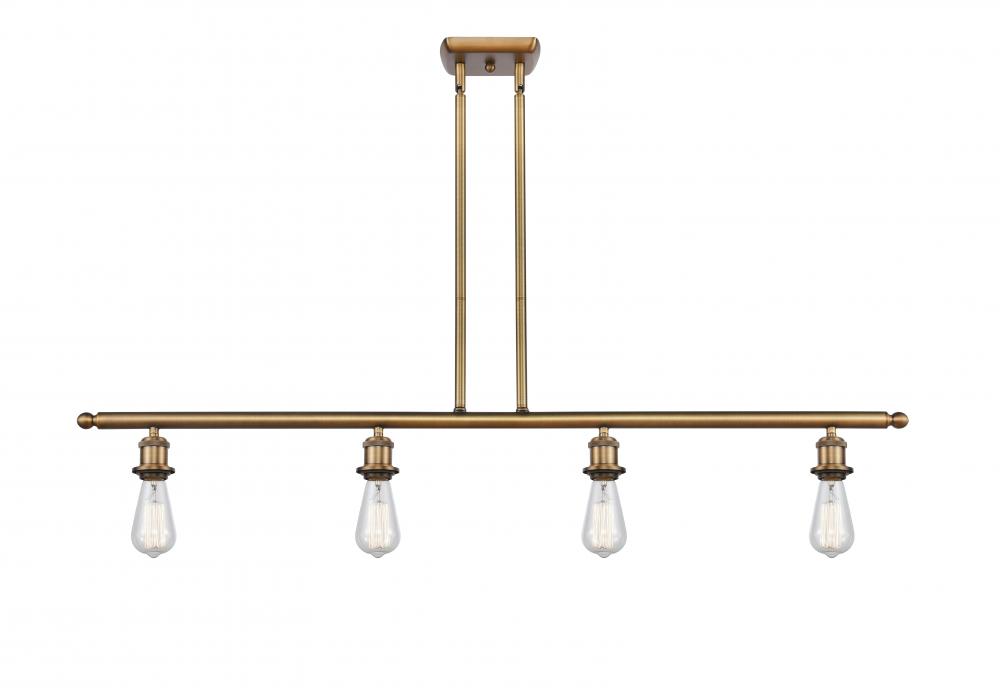 Bare Bulb - 4 Light - 48 inch - Brushed Brass - Stem hung - Island Light