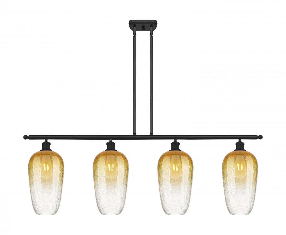 Brookhaven Flute - 4 Light - 48 inch - Matte Black - Stem Hung - Island Light