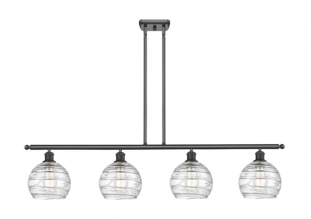 Athens Deco Swirl - 4 Light - 48 inch - Oil Rubbed Bronze - Stem hung - Island Light