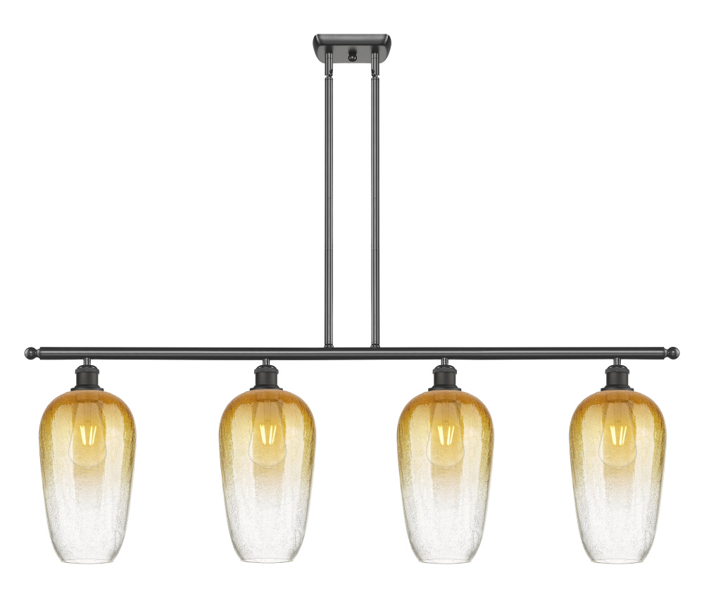 Brookhaven Flute - 4 Light - 48 inch - Oil Rubbed Bronze - Stem Hung - Island Light