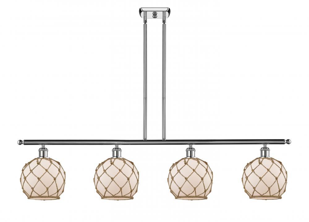 Farmhouse Rope - 4 Light - 48 inch - Polished Chrome - Cord hung - Island Light