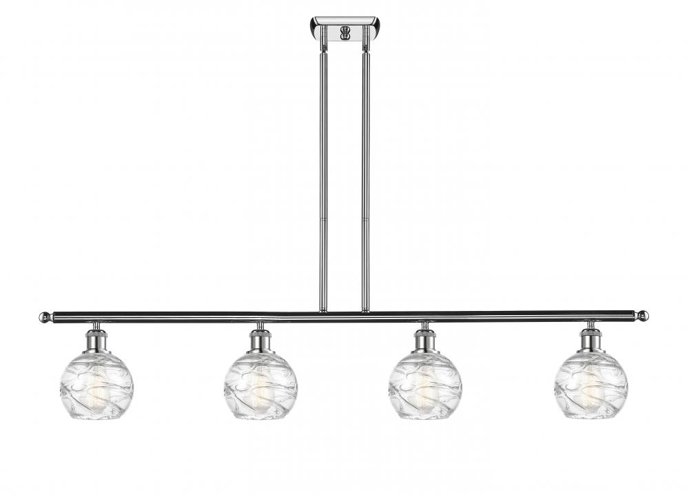 Athens Deco Swirl - 4 Light - 48 inch - Polished Chrome - Stem hung - Island Light