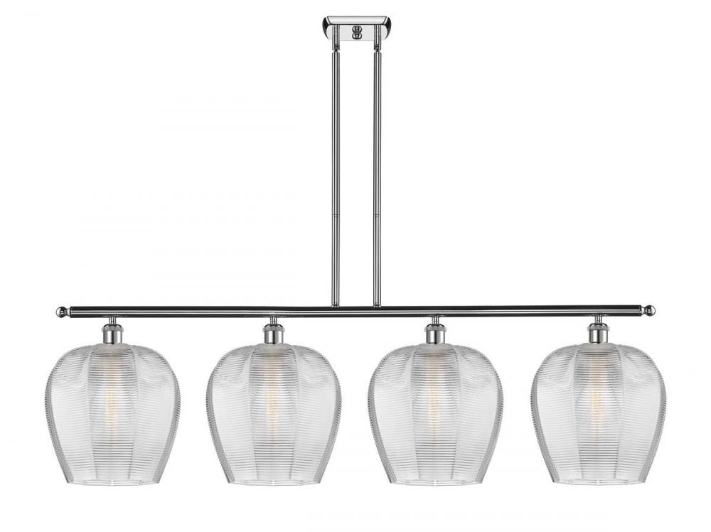 Norfolk - 4 Light - 50 inch - Polished Chrome - Stem hung - Island Light