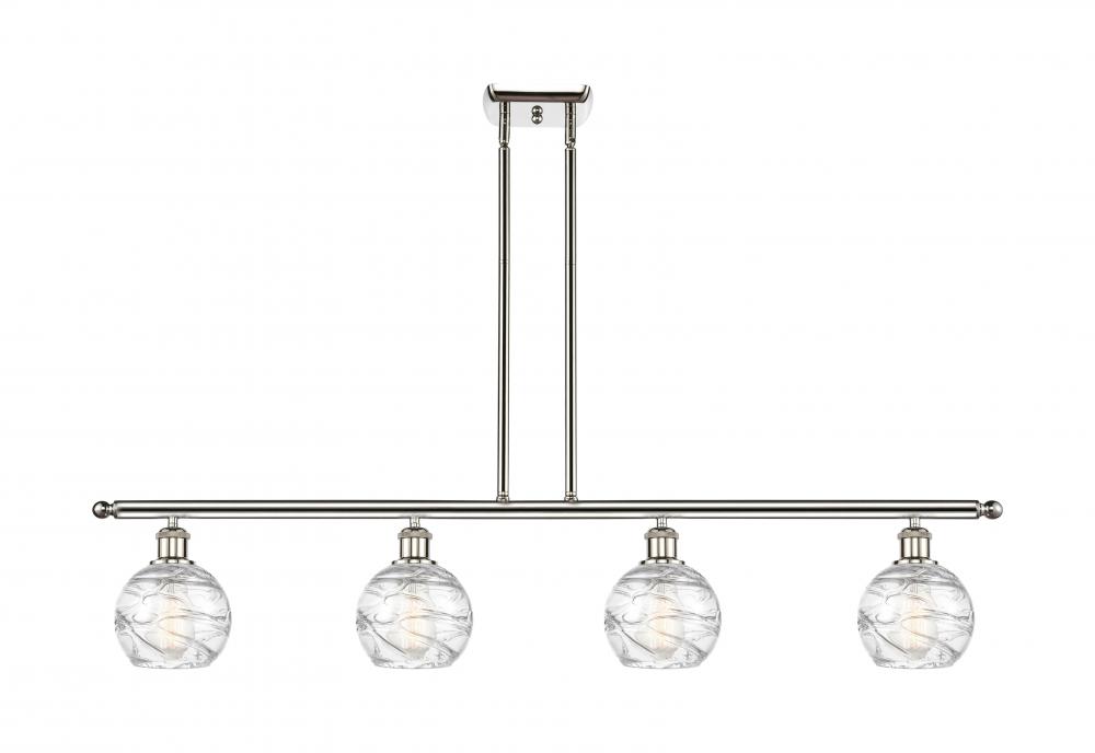 Athens Deco Swirl - 4 Light - 48 inch - Polished Nickel - Stem hung - Island Light