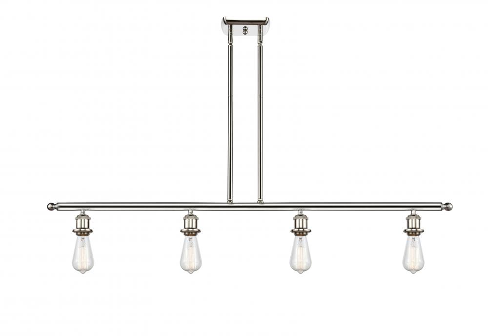 Bare Bulb - 4 Light - 48 inch - Polished Nickel - Stem hung - Island Light