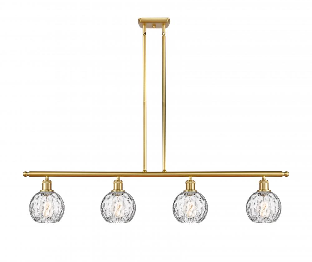 Athens Water Glass - 4 Light - 48 inch - Satin Gold - Stem hung - Island Light