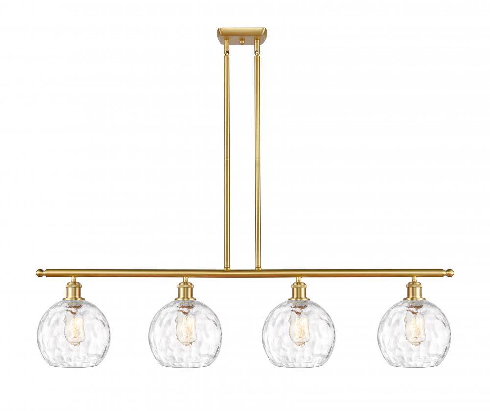 Athens Water Glass - 4 Light - 48 inch - Satin Gold - Stem hung - Island Light