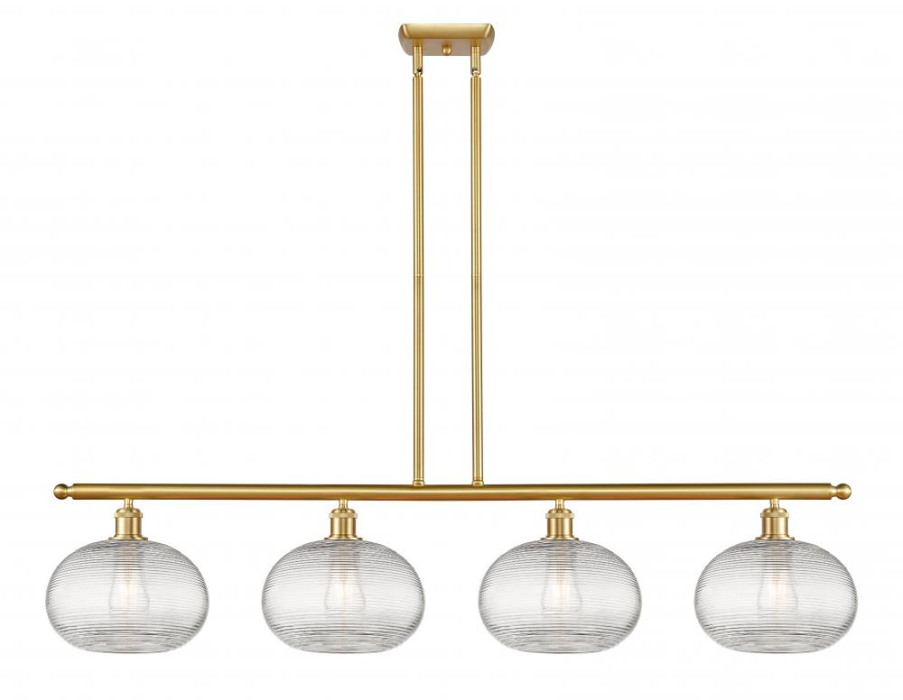 Ithaca - 4 Light - 48 inch - Satin Gold - Cord hung - Island Light