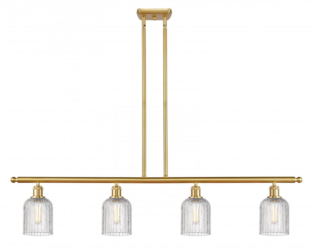 Bridal Veil - 4 Light - 48 inch - Satin Gold - Stem hung - Island Light