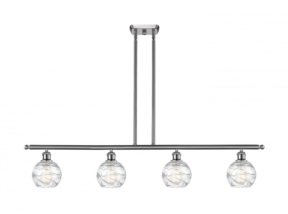 Athens Deco Swirl - 4 Light - 48 inch - Brushed Satin Nickel - Stem hung - Island Light