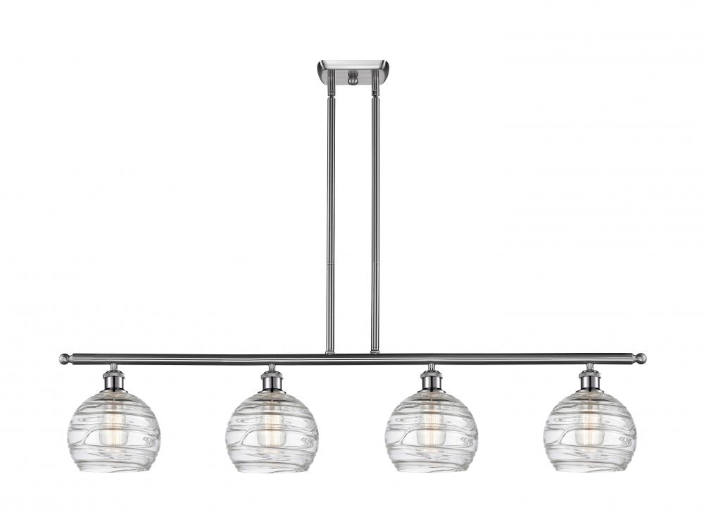 Athens Deco Swirl - 4 Light - 48 inch - Brushed Satin Nickel - Stem hung - Island Light