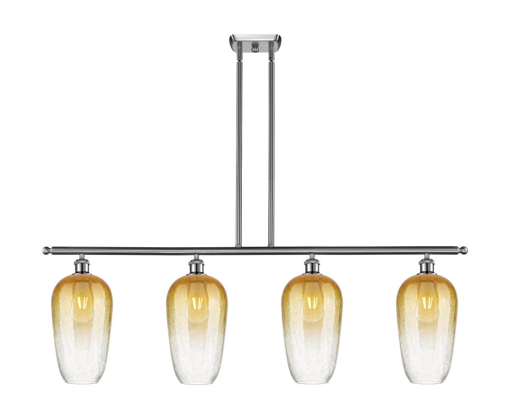 Brookhaven Flute - 4 Light - 48 inch - Brushed Satin Nickel - Stem Hung - Island Light