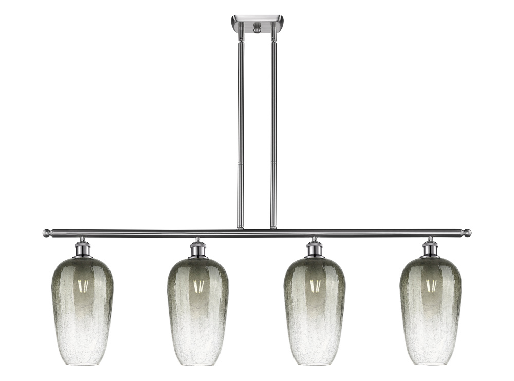 Brookhaven Flute - 4 Light - 48 inch - Brushed Satin Nickel - Stem Hung - Island Light