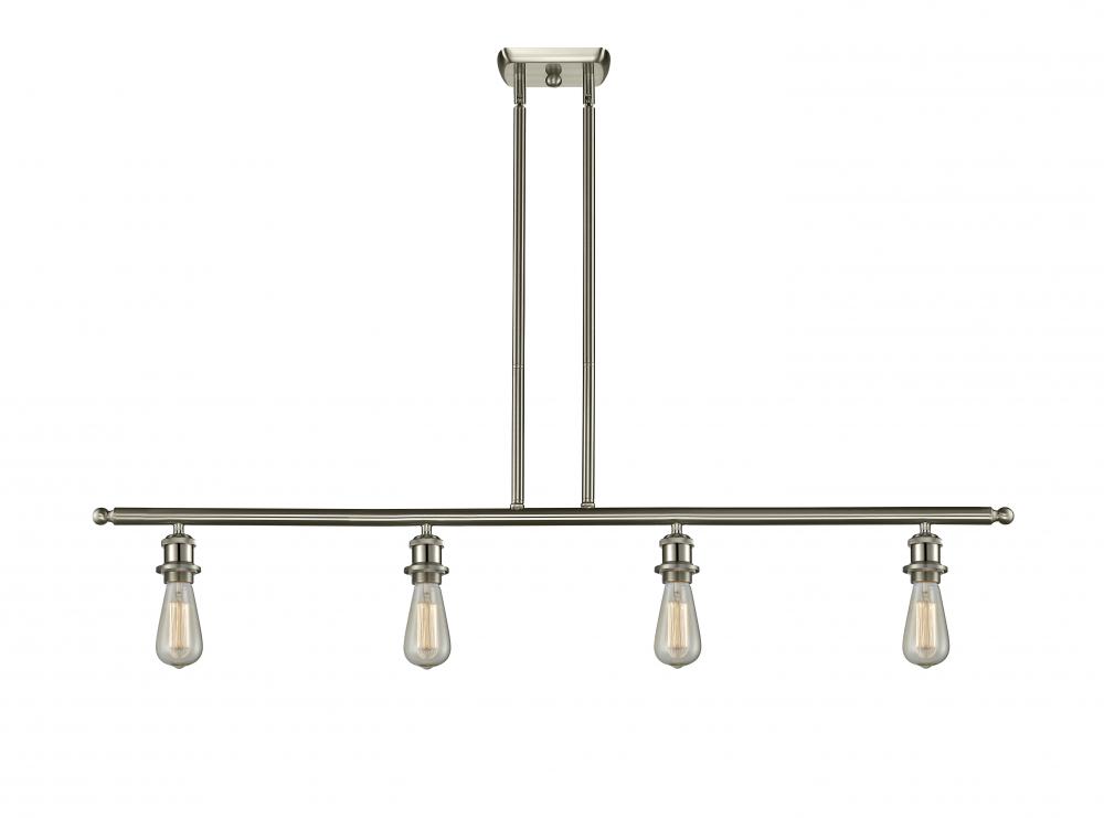 Bare Bulb - 4 Light - 48 inch - Brushed Satin Nickel - Stem hung - Island Light